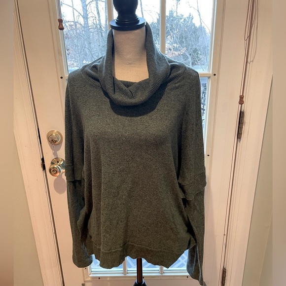 Anthropologie Postage Stamp Sweater Women's Medium Green Cowl Neck - Picture 2 of 10